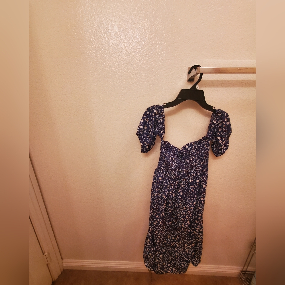 Floral Blue and White Dress